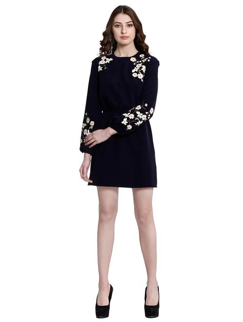 dark blue blouson dress - 14497700 - Very Small Image - 1