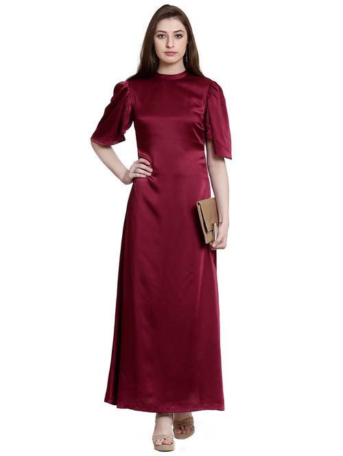 Maroon Gown Dress - 14497707 - Very Small Image - 1