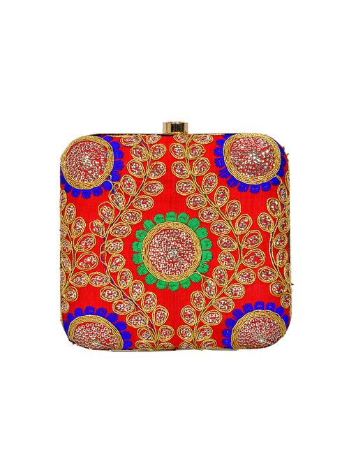 Multi Colored Polyester Box Clutch - 14503985 - Very Small Image - 1