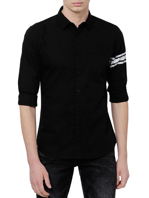 black cotton casual shirt - 14505517 - Very Small Image - 1