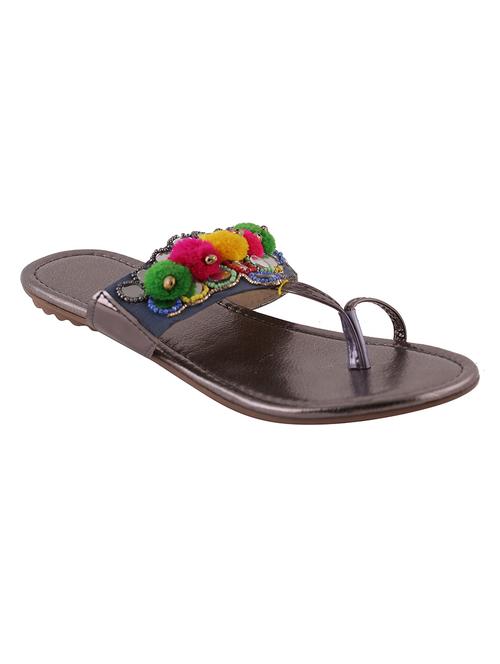 Grey Toe Separator Kolhapuri - 14508713 - Very Small Image - 1