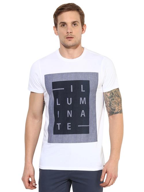white cotton front print tshirt - 14514678 - Very Small Image - 1