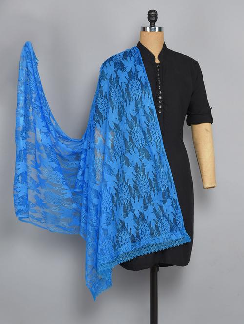 blue net woven dupatta - 14521561 - Very Small Image - 1