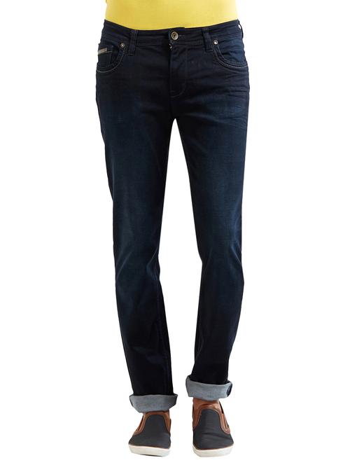 blue cotton plain jeans - 14525626 - Very Small Image - 1