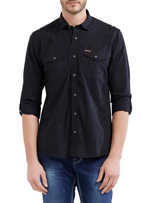 black cotton casual shirt - 14525703 - Very Small Image - 1