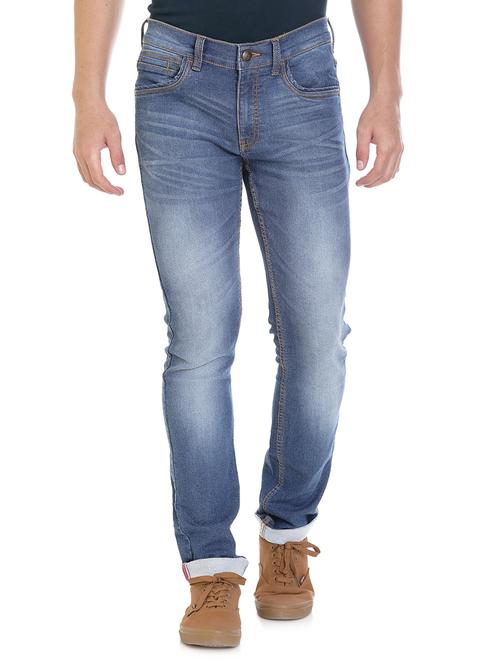 blue cotton washed jeans - 14528561 - Very Small Image - 1
