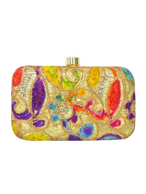 gold polyester box clutch - 14530253 - Very Small Image - 1