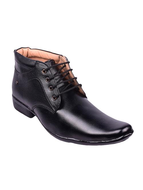 black leatherette formal derby - 14547733 - Very Small Image - 1
