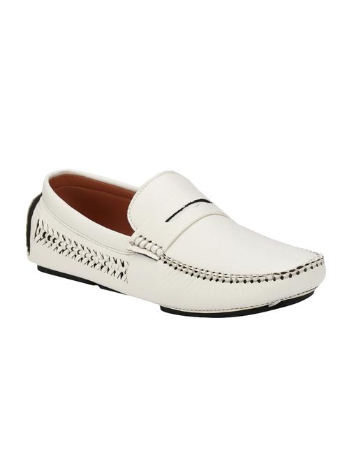 white leatherette slip on loafer - 14548404 - Very Small Image - 1