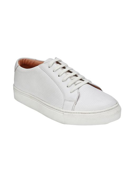 white leatherette lace up sneaker - 14548417 - Very Small Image - 1