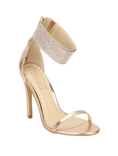 Gold Patent Leather Ankle Strap Sandals - 14549963 - Very Small Image - 1