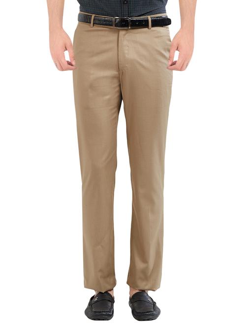 beige polyester blend flat front formal trouser - 14555805 - Very Small Image - 1