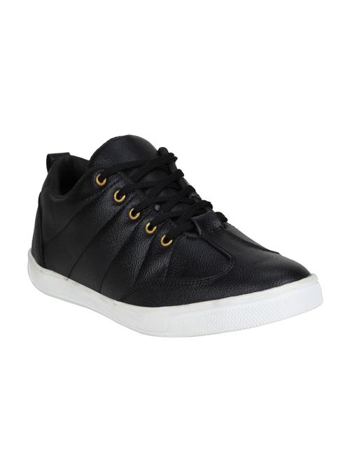 black leatherette lace up sneaker - 14557229 - Very Small Image - 1