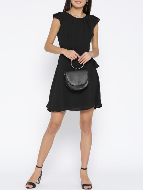 solid black belted dress - 14562663 - Very Small Image - 1