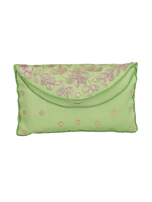 green silk ethnic clutch - 14576489 - Very Small Image - 1