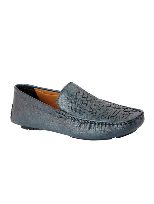 Blue Leatherette Slip On Loafer - 14581773 - Very Small Image - 1