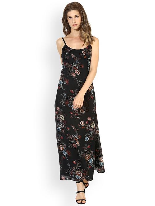 black printed maxi dress - 14586625 - Very Small Image - 1