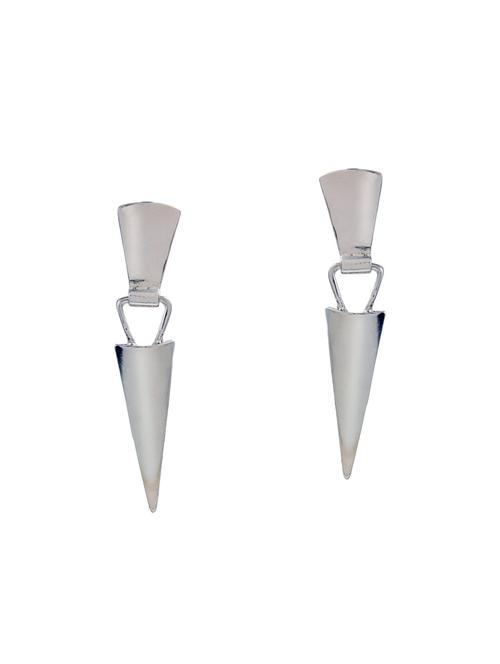 Silver Metal Drop Earrings - 14604572 - Very Small Image - 1