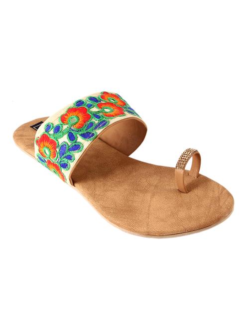 multi colored one toe kolhapuri - 14607170 - Very Small Image - 1