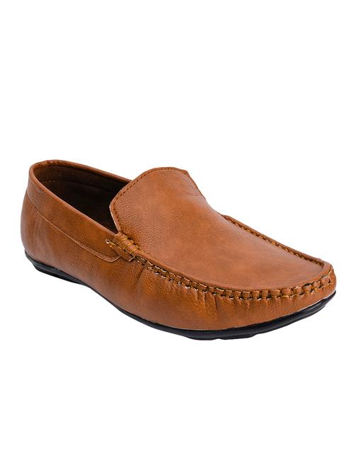 tan leatherette slip on loafer - 14607312 - Very Small Image - 1