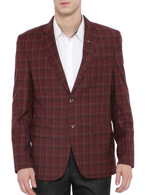 red wool & polyester blend casual blazer - 14607925 - Very Small Image - 1