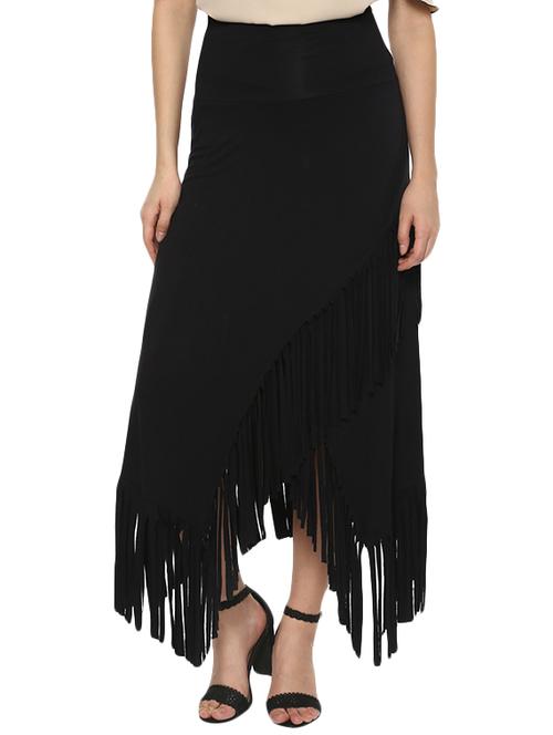 black viscose asymmetric skirts - 14608916 - Very Small Image - 1