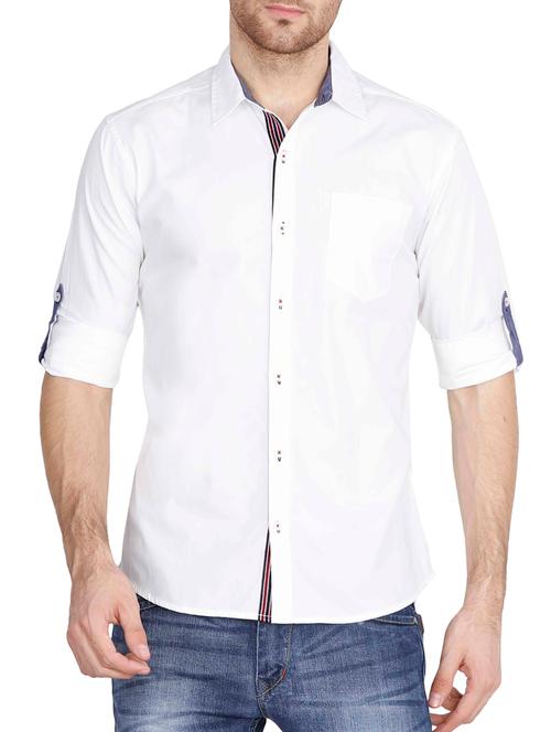white cotton casual shirt - 14610270 - Very Small Image - 1