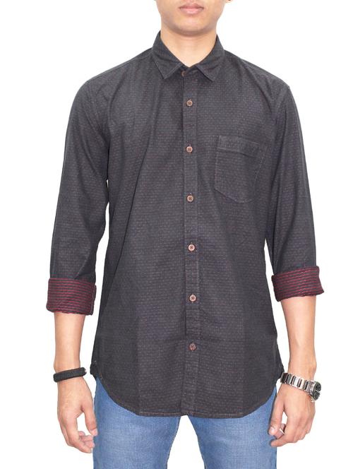grey cotton casual shirt - 14610450 - Very Small Image - 1