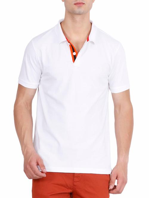 White Cotton Collared T-shirt - 14610517 - Very Small Image - 1