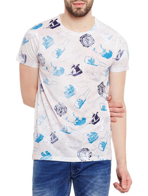 white polyester front print tshirt - 14611778 - Very Small Image - 1