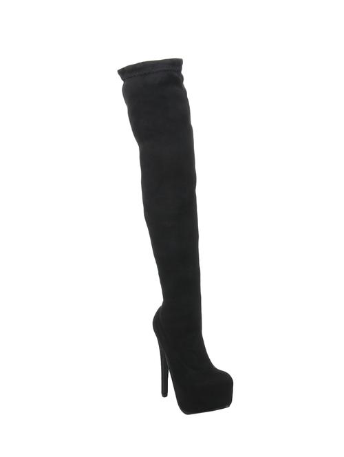 black  patent leather knee length boot - 14618021 - Very Small Image - 1