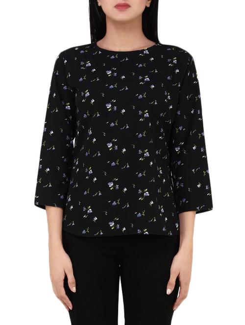 black printed chiffon top - 14631706 - Very Small Image - 1