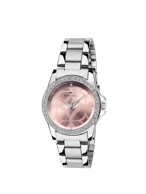 swisstone swss217-pnk stainless steel chain wrist watch for women - 14633375 - Very Small Image - 1