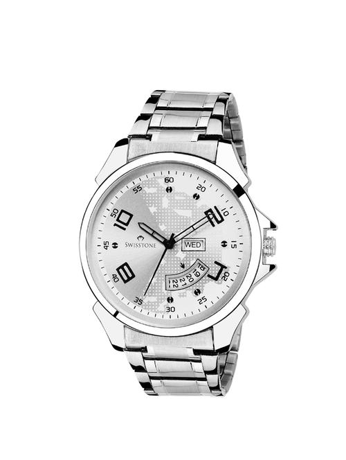 Swisstone Wt085slv Stainless Steel Chain Wrist Watch For Men - 14633420 - Very Small Image - 1
