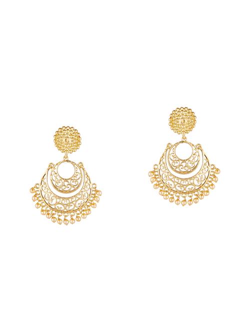 Gold Metal Chandballi Earrings - 14636490 - Very Small Image - 1