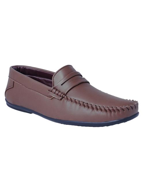 brown leatherette slip on loafer - 14638653 - Very Small Image - 1