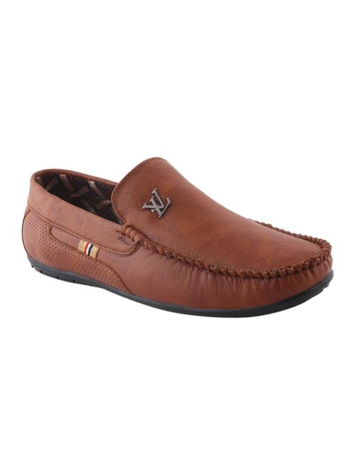 brown leatherette slip on loafer - 14640540 - Very Small Image - 1