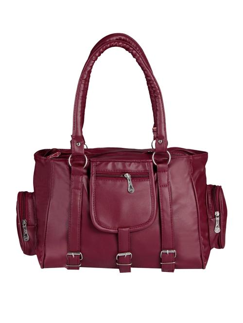maroon leatherette handbag - 14644883 - Very Small Image - 1
