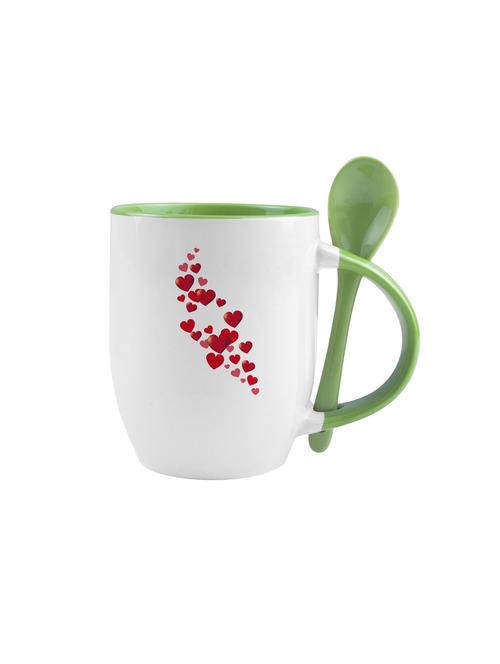 red hearts printed mug - 14646929 - Very Small Image - 1