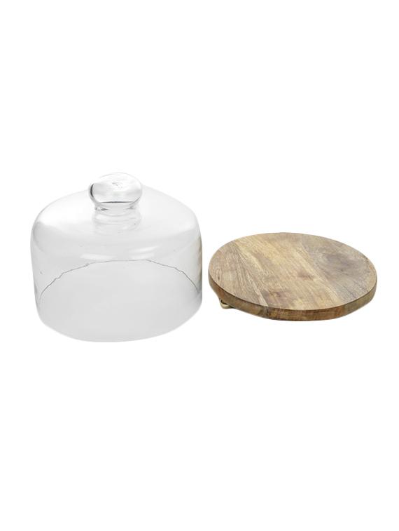 wooden cake platter with glass dome - 14661587 - Zoom Image - 6