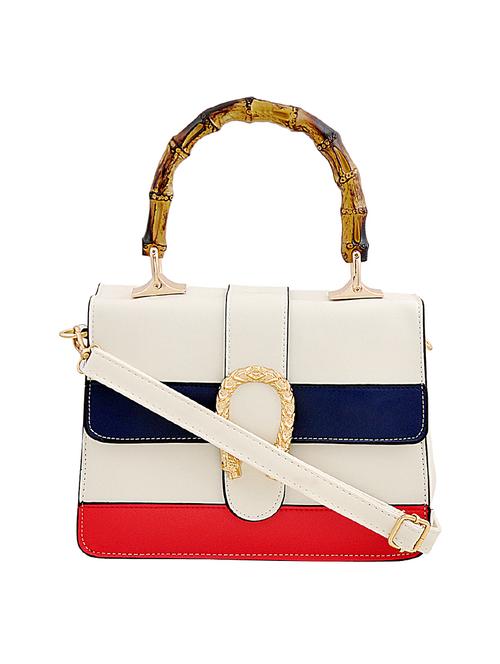 white leatherette  handbag - 14680721 - Very Small Image - 1