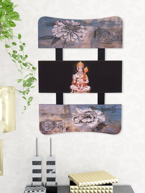 digital print hanuman on wooden frame wall art  - 14717598 - Very Small Image - 1