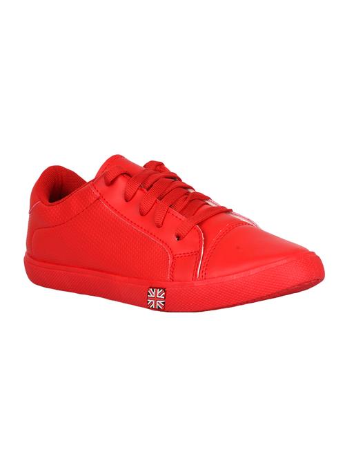 red leatherette lace up sneaker - 14751674 - Very Small Image - 1