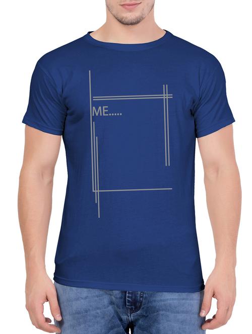 blue cotton chest print tshirt - 14763415 - Very Small Image - 1