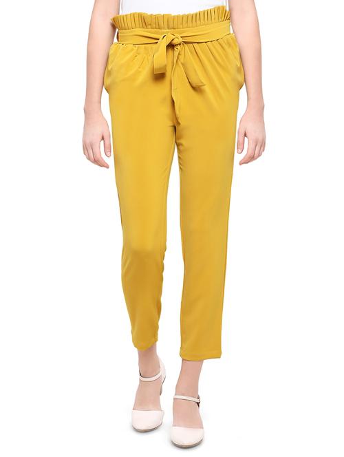 poly lycra mustard peg trouser - 14766872 - Very Small Image - 1
