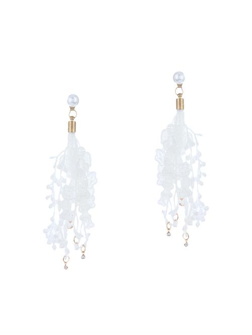 white wool drop earrings - 14769270 - Very Small Image - 1