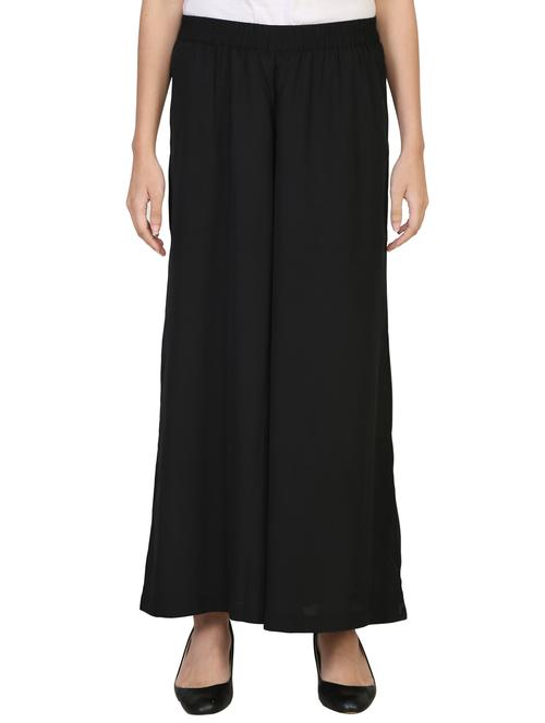 black poly crepe palazzo - 14789659 - Very Small Image - 1