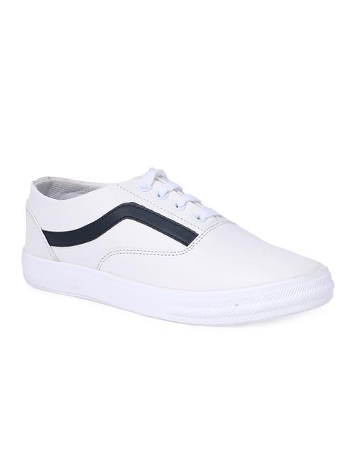 white canvas laceup sneakers - 14789751 - Very Small Image - 1
