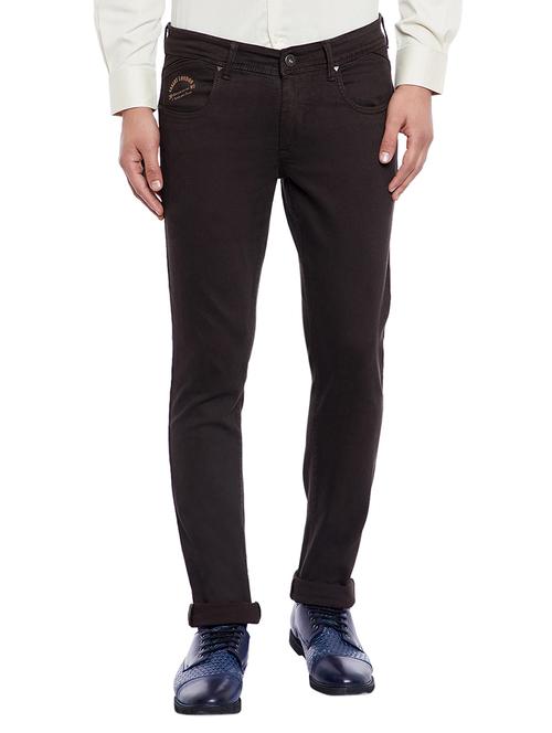 Brown Denim Plain Jeans - 14791369 - Very Small Image - 1