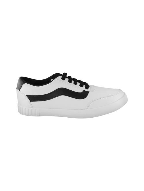 white leatherette lace up sneaker - 14793057 - Very Small Image - 1